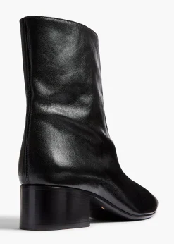 Andee Ankle Boot in Black Glazed Leather