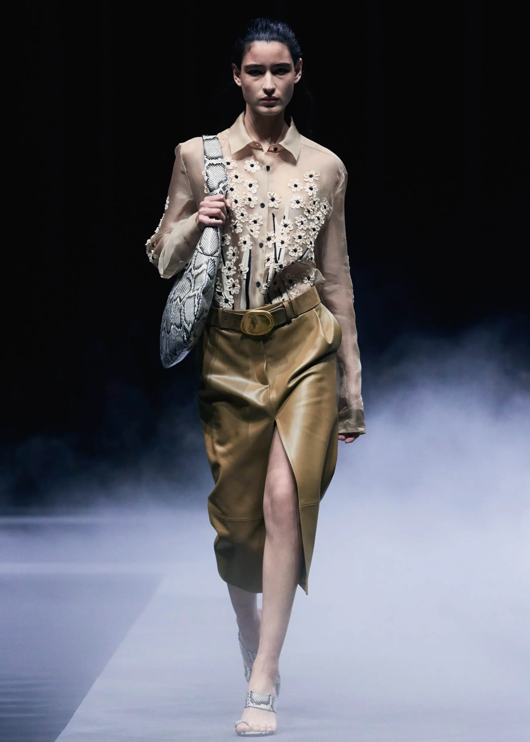 Anden Skirt in Golden Ochre Leather
