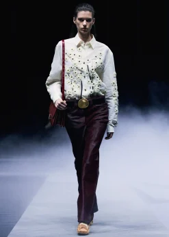 Argo Top in Natural with Floral Embroidery