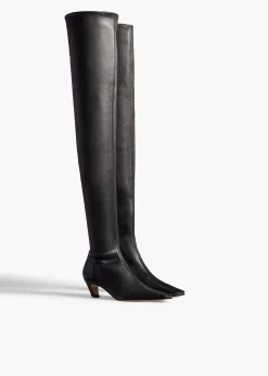 Arizona Over-the-Knee Stretch Boot in Black Nappa Leather