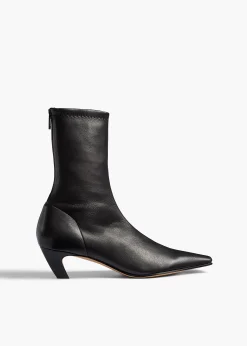 Arizona Stretch Ankle Boot in Black Nappa Leather