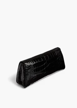 Audrey Clutch in Black Alligator