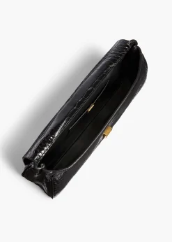 Audrey Clutch in Black Alligator