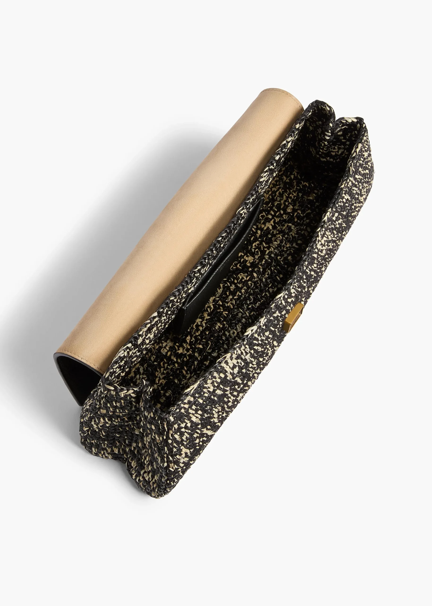 Audrey Clutch in Black and White Marled Raffia