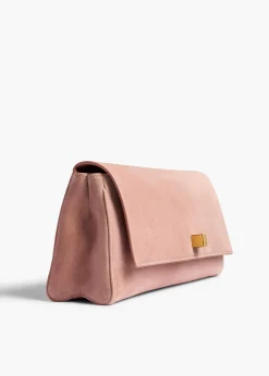 Audrey Clutch in Dusty Pink Suede