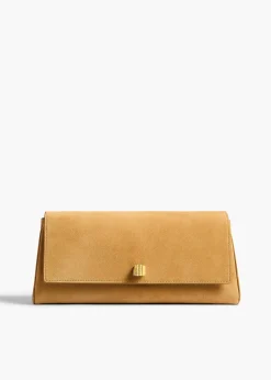 Audrey Clutch in Goldenrod Suede