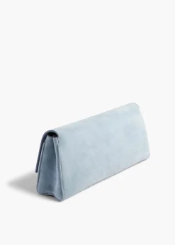 Audrey Clutch in Lead Suede