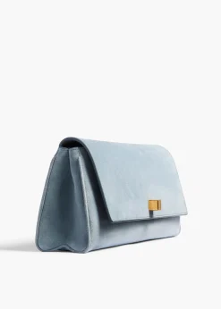 Audrey Clutch in Lead Suede