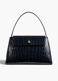 Audrey Top Handle Bag in Midnight Alligator