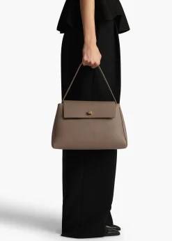 Audrey Top Handle Bag in Elephant Pebbled Leather
