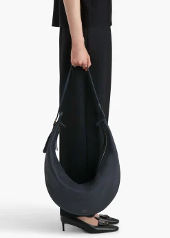 Augustina Hobo in Midnight Pebbled Leather