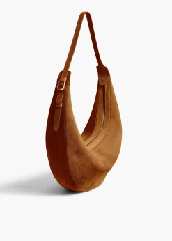 Augustina Hobo in Mud Suede