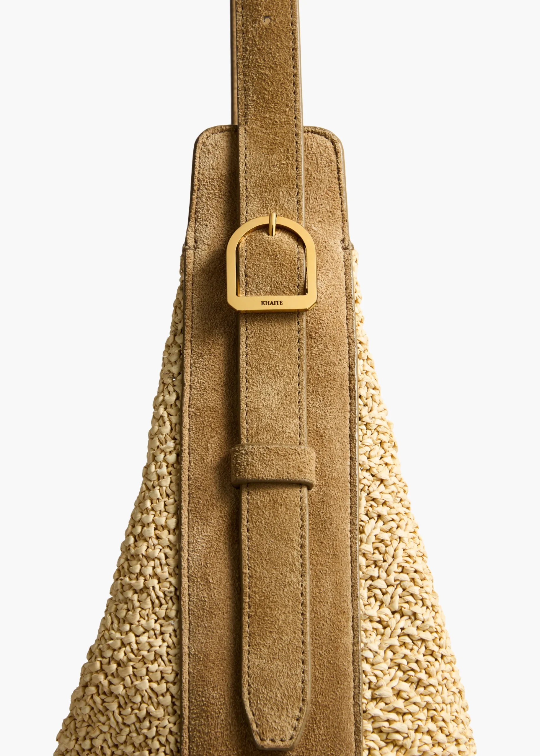 Augustina Hobo in Wheat Suede and Natural Raffia