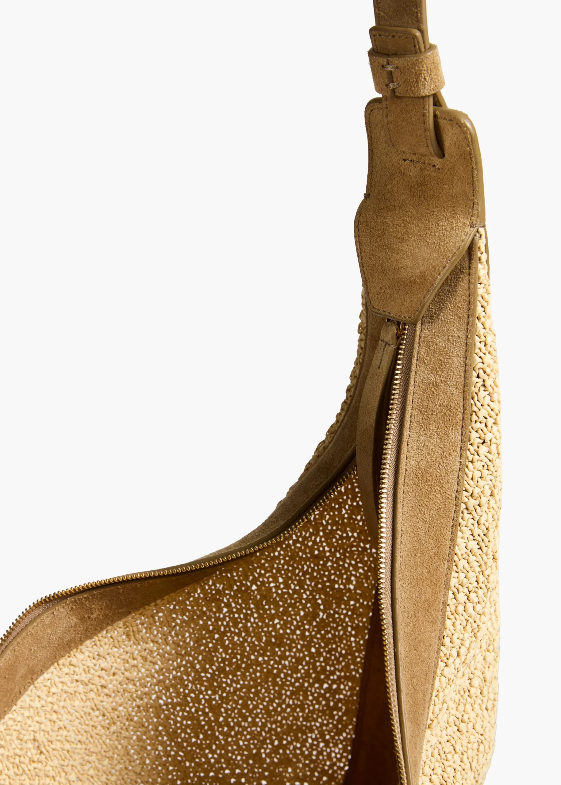 Augustina Hobo in Wheat Suede and Natural Raffia