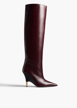 Bella Knee-High Boot in Bordeaux Vintage Calf