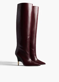 Bella Knee-High Boot in Bordeaux Vintage Calf