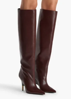 Bella Knee-High Boot in Bordeaux Vintage Calf