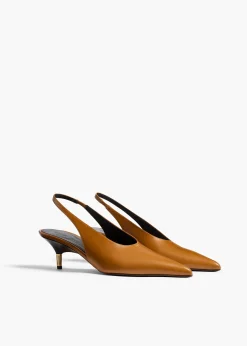 Bella Low Pump in Cuoio Glazed Leather