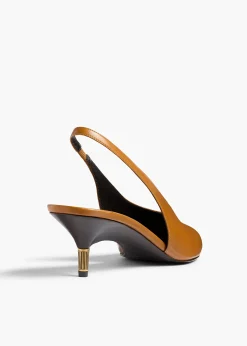 Bella Low Pump in Cuoio Glazed Leather