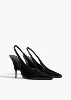 Bella Pump in Black Glazed Leather