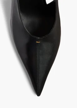 Bella Pump in Black Glazed Leather