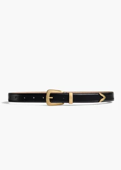 Benny Belt in Black Leather with Gold