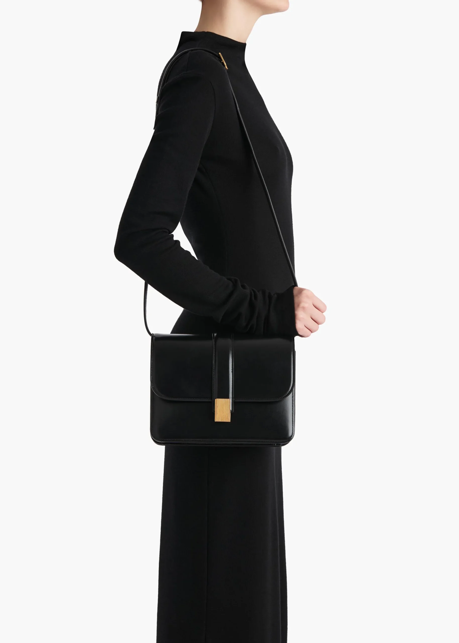 Blake Crossbody Bag in Black Leather