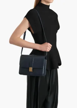 Blake Crossbody Bag in Midnight Lizard