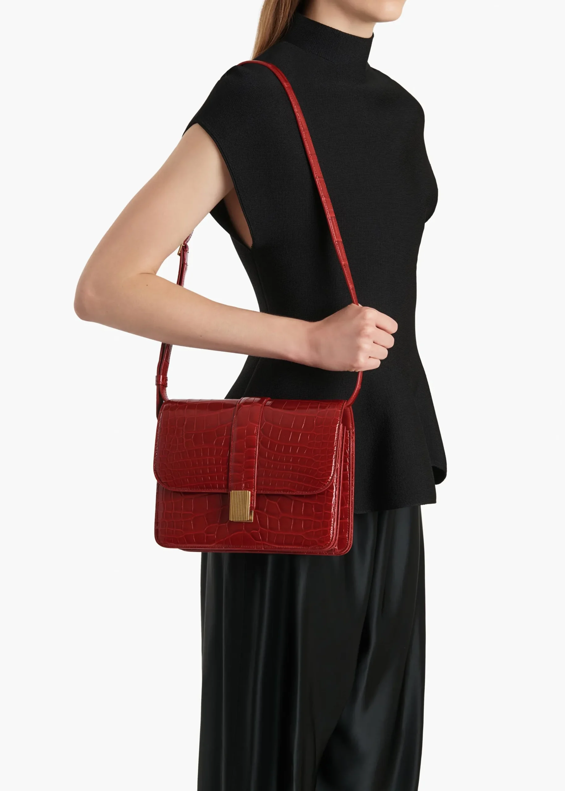 Blake Crossbody Bag in Ruby Alligator