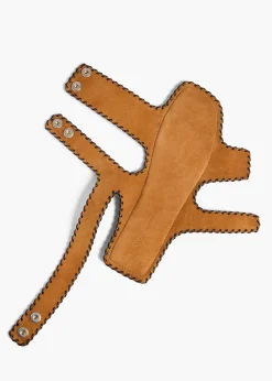 Boden Sandal in Caramel Suede with Whip Stitch