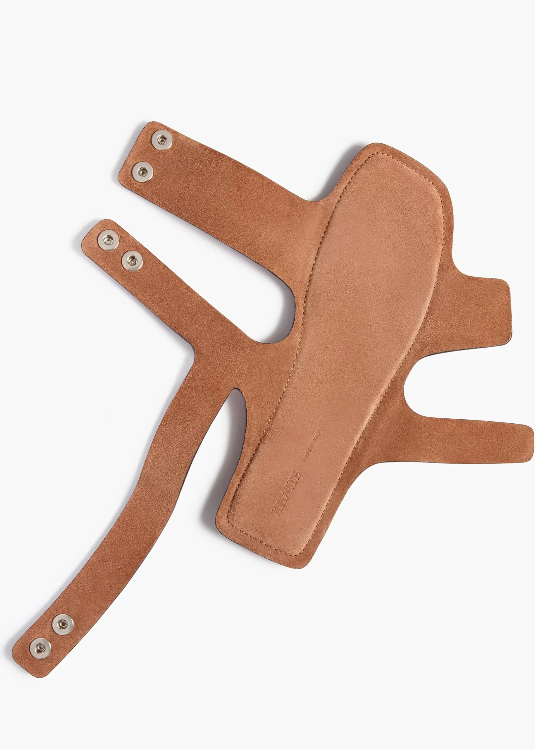 Boden Sandal in Dark Tan Leather with Silver Studs