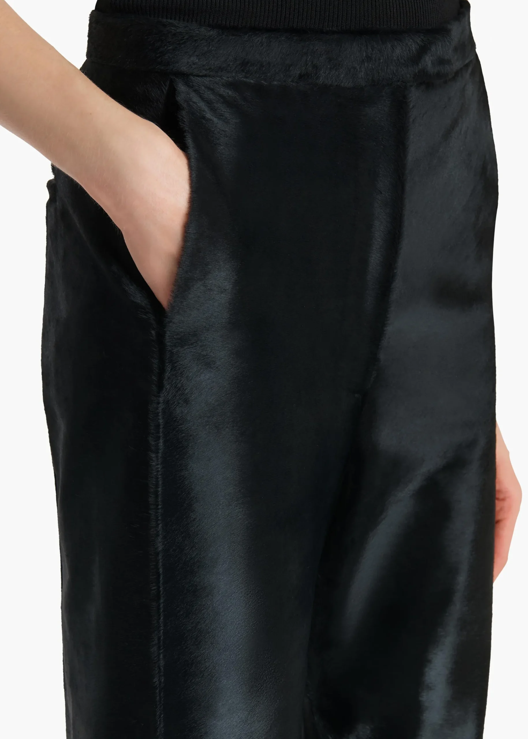 Borden Pant in Black Haircalf