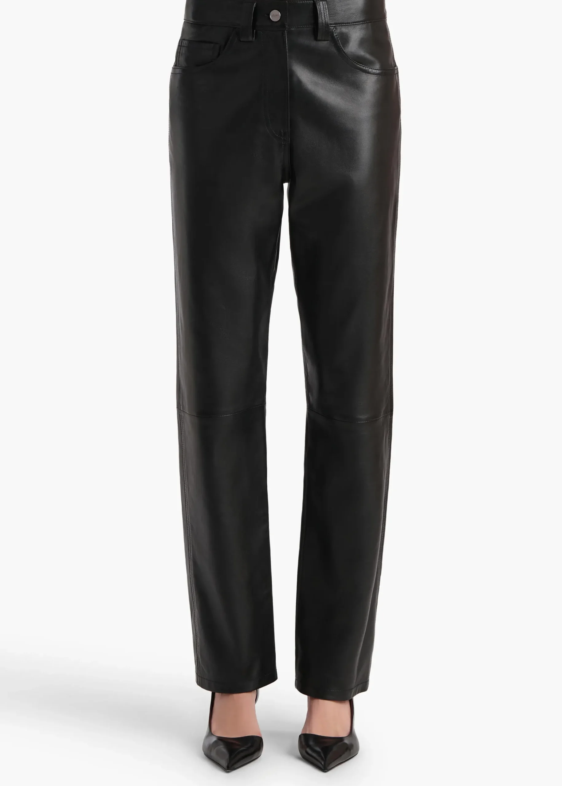 Callum Pant in Black Leather