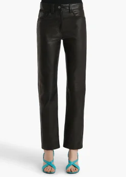 Callum Pant in Black Textured Lamb