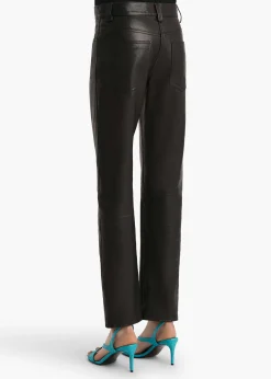 Callum Pant in Black Textured Lamb