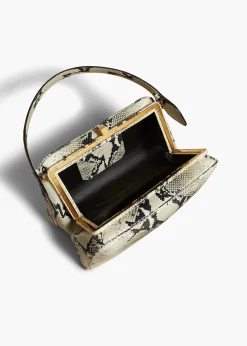 Cate Bag in Natural Python-Embossed Leather