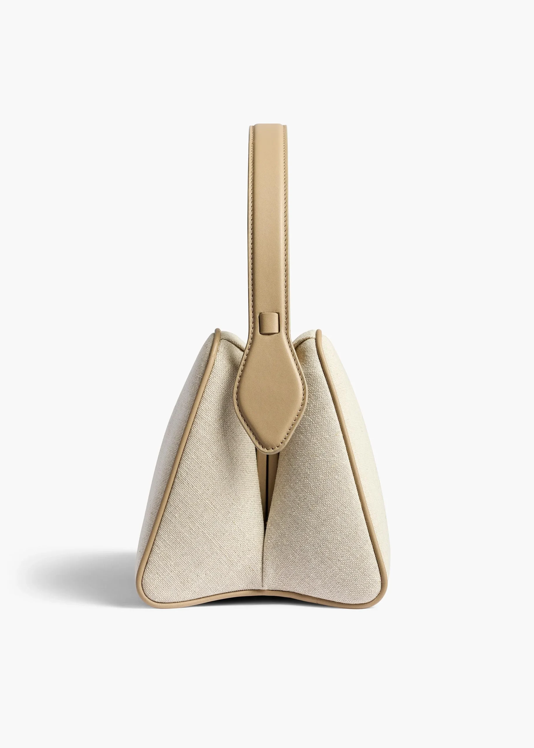 Cate Bag in Toffee Leather and Natural Canvas