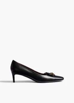 Celia Pocket Pump in Black Vintage Calf Leather