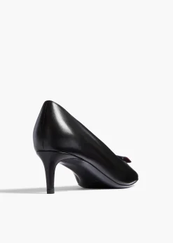 Celia Pocket Pump in Black Vintage Calf Leather