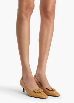 Celia Pocket Pump in Chestnut Ostrich