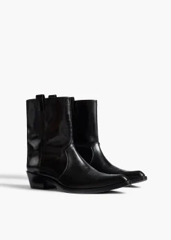 Clive Ankle Boot in Black Leather