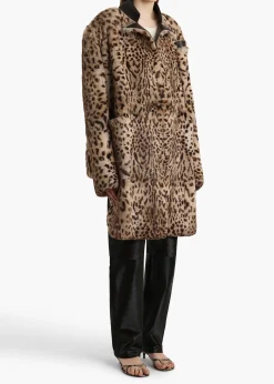 Comelle Coat in Leopard Print Lapin