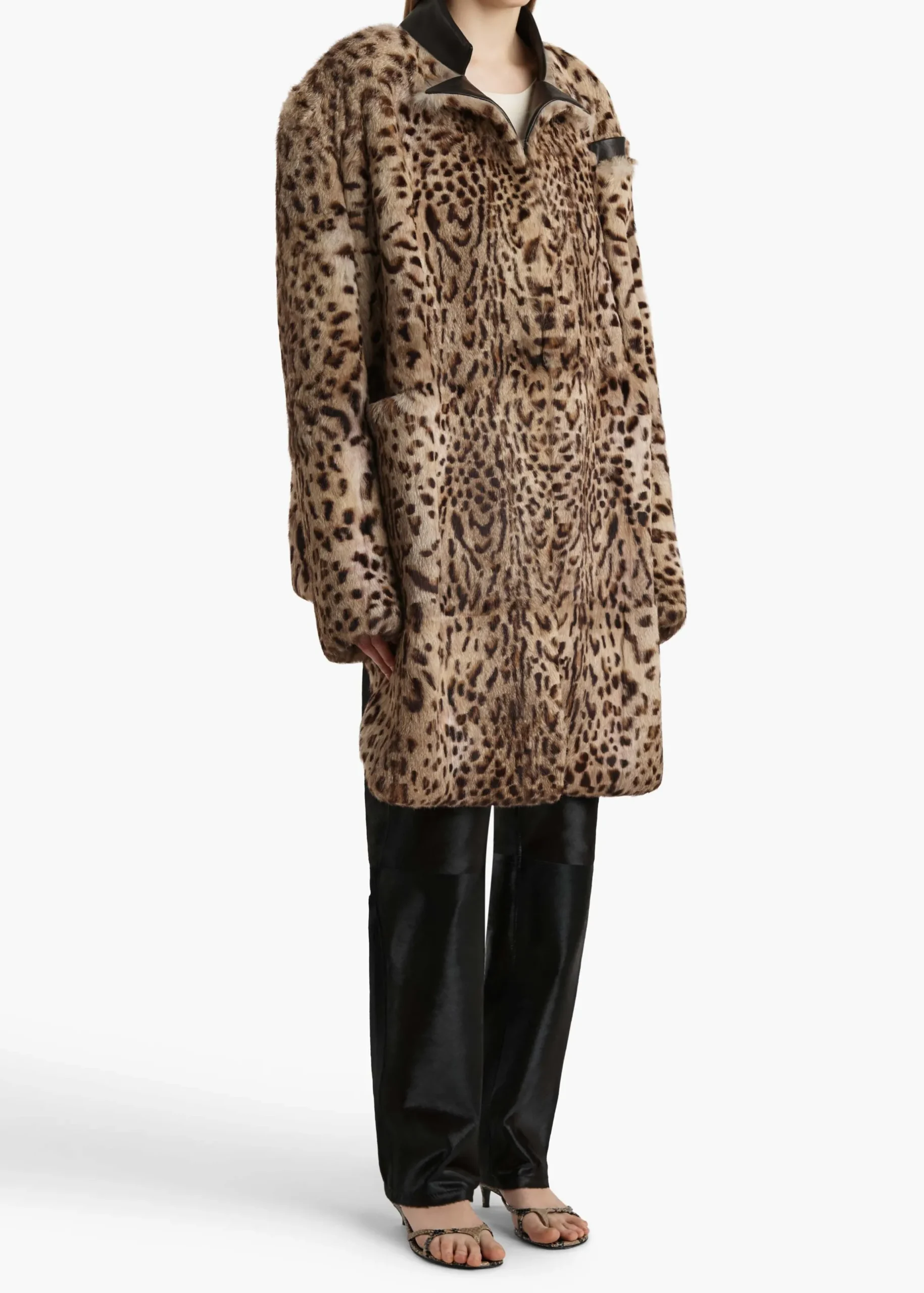 Comelle Coat in Leopard Print Lapin