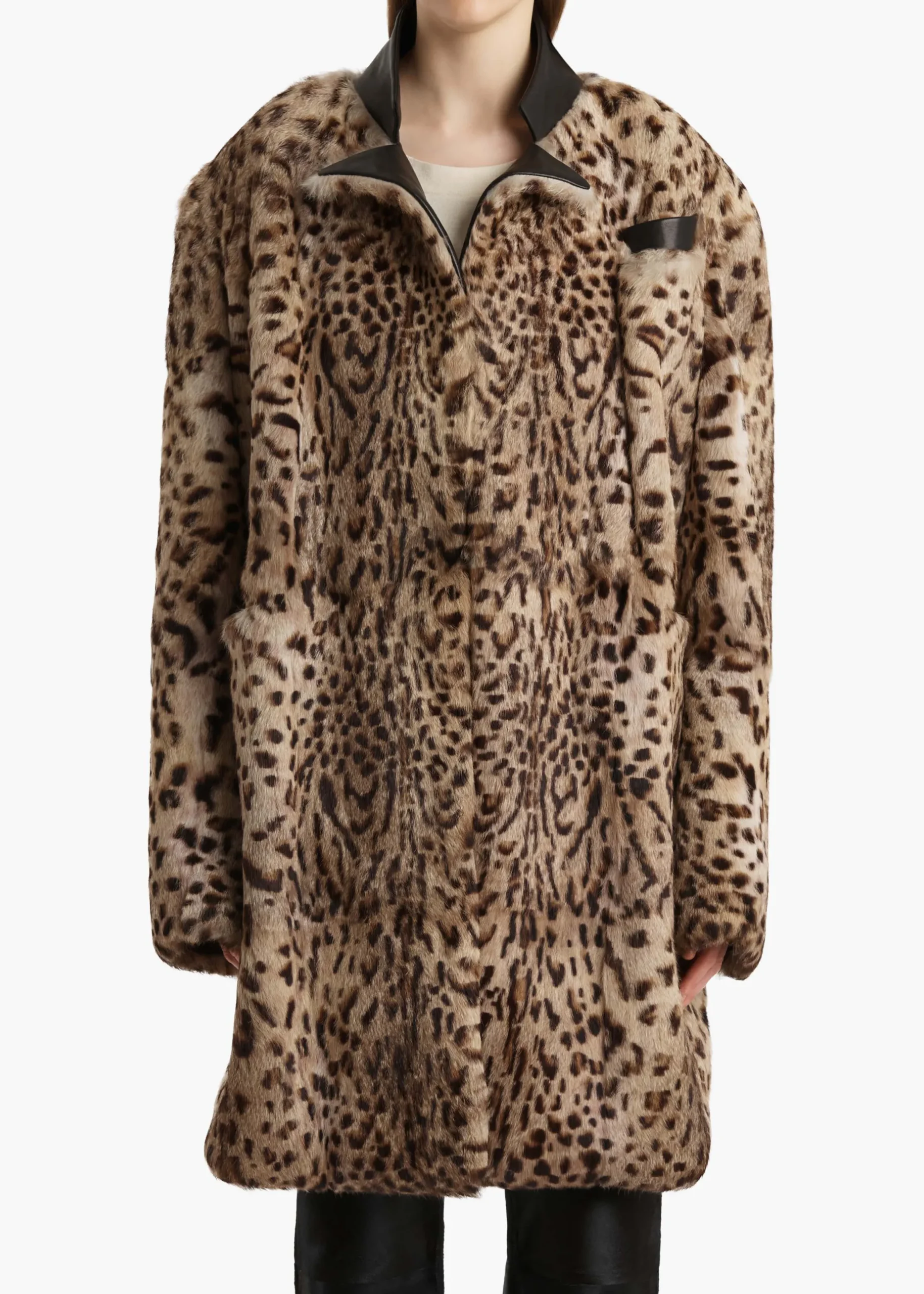 Comelle Coat in Leopard Print Lapin