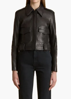 Cordelia Jacket in Black Leather