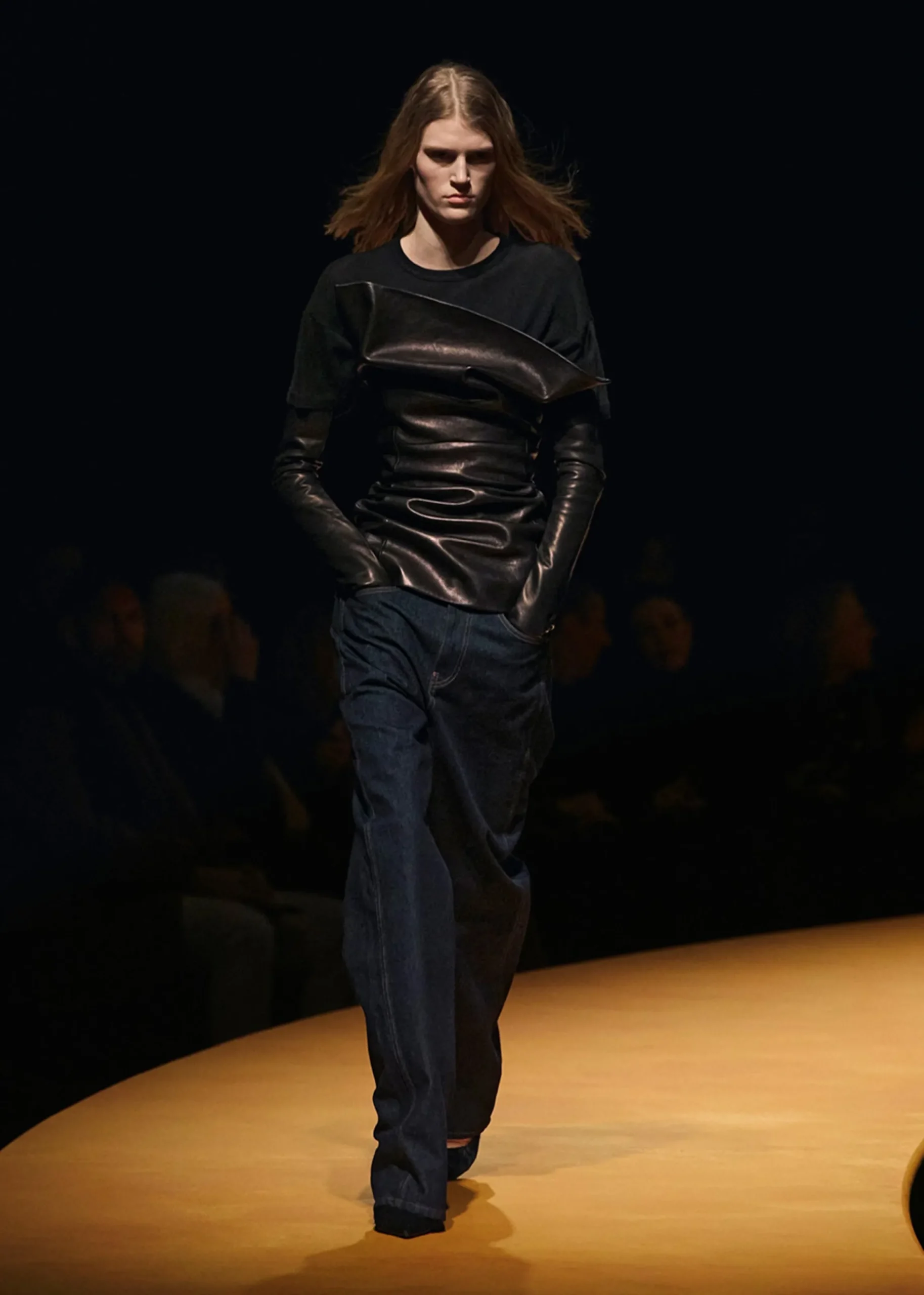 Corinne Top in Black Leather