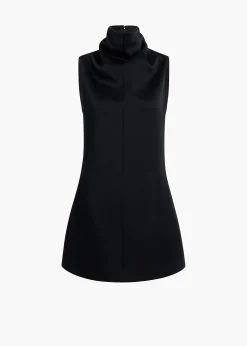 Daria Dress in Black Satin