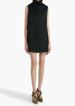 Daria Dress in Black Satin