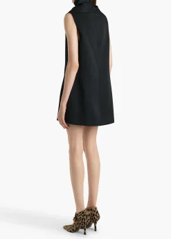 Daria Dress in Black Satin
