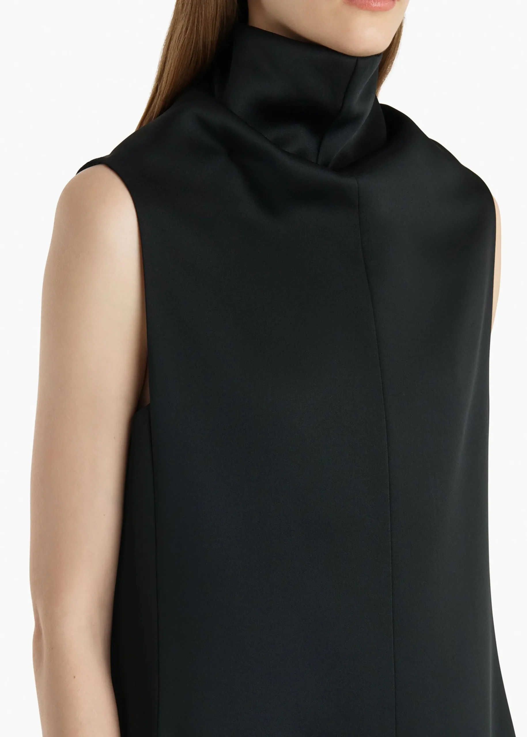 Daria Dress in Black Satin